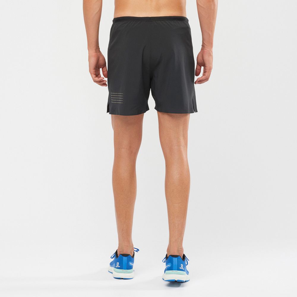 Salomon Singapore Mens Shorts - SENSE 5 Black | 81536-HAGN